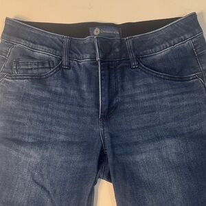 Democracy Women's Mid Rise Dark Blue Ab Solution Jeans